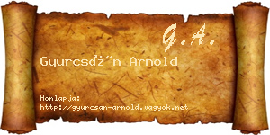 Gyurcsán Arnold névjegykártya