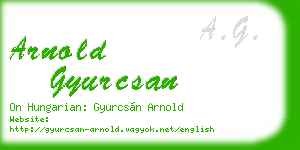 arnold gyurcsan business card